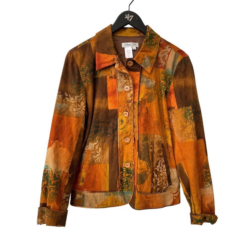 Coldwater Creek Jacket Size Xs Patchwork Button F… - image 1
